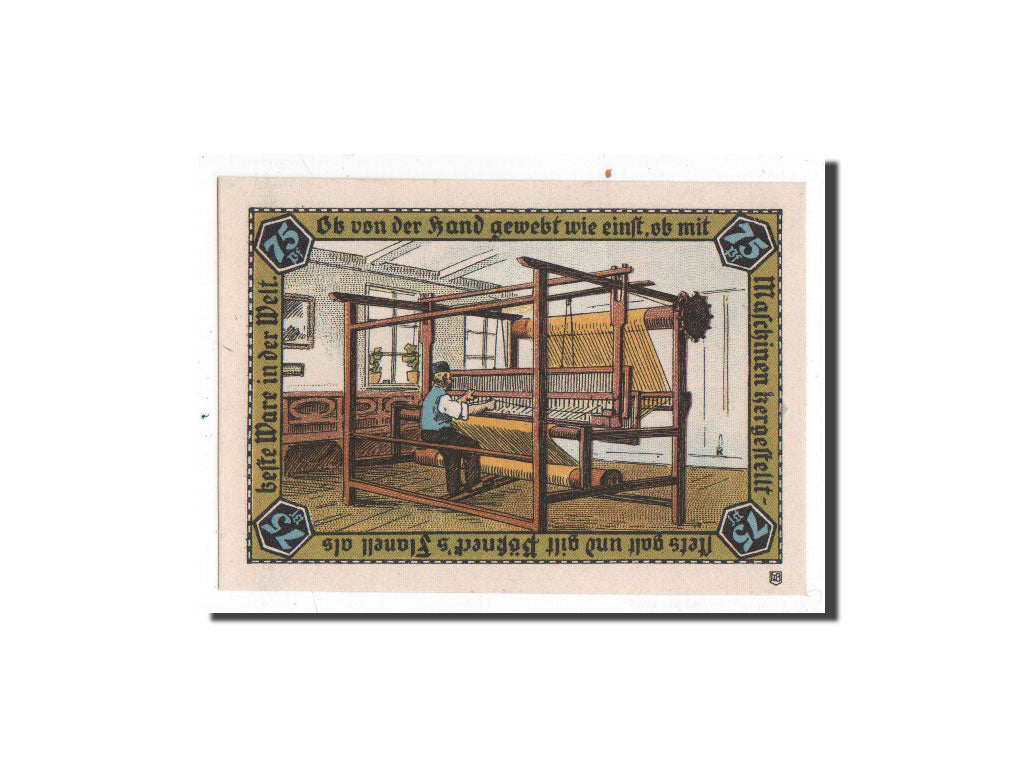 Biljet, Duitsland, Possneck, 75 Pfennig, Usine 1, O.D, Undated, NIEUW