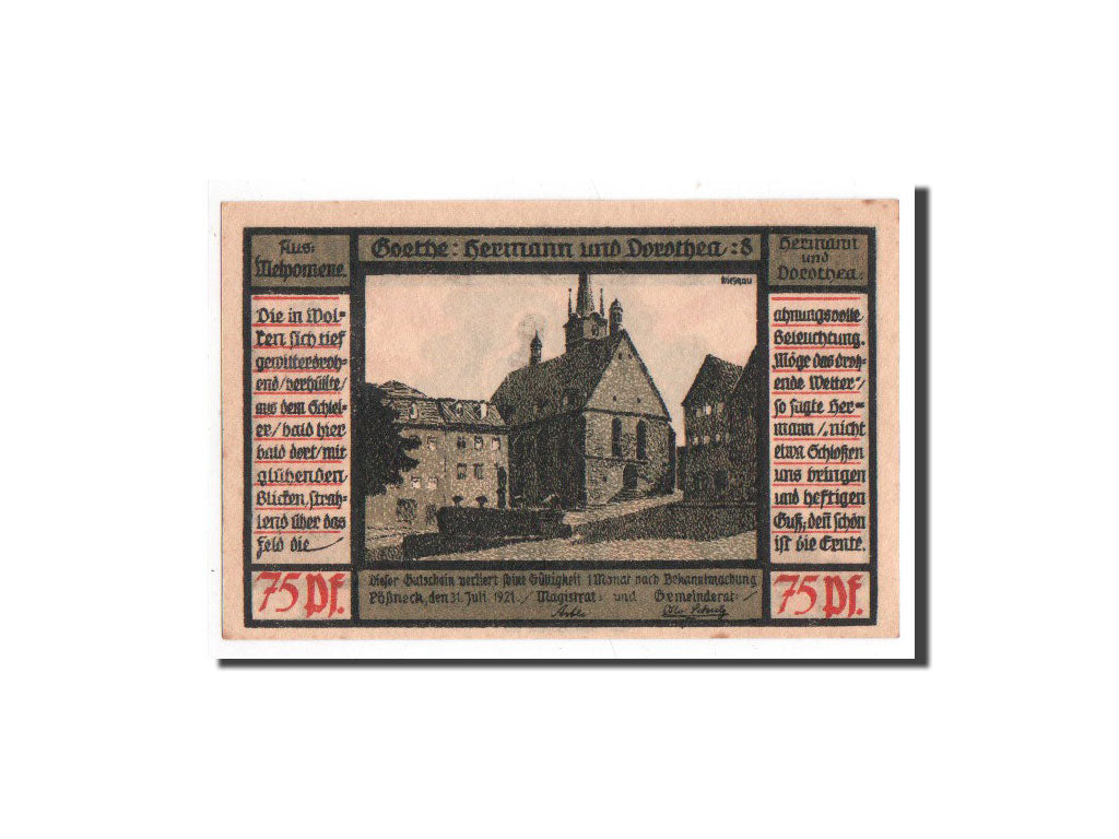Biljet, Duitsland, Possneck, 75 Pfennig, personnage 2, 1921, 1921-07-31, NIEUW
