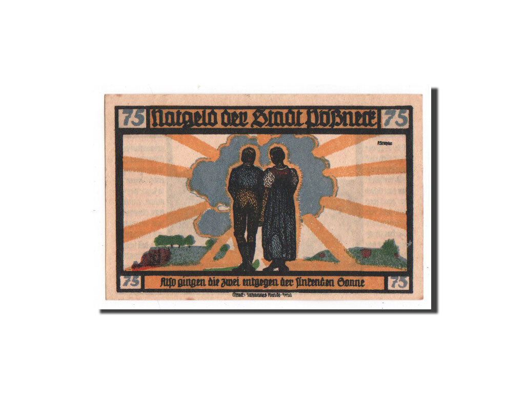 Biljet, Duitsland, Possneck, 75 Pfennig, personnage 2, 1921, 1921-07-31, NIEUW