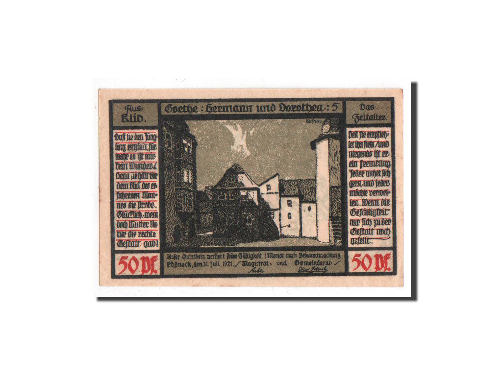 Biljet, Duitsland, Possneck, 50 Pfennig, personnage 1, 1921, 1921-07-31, NIEUW