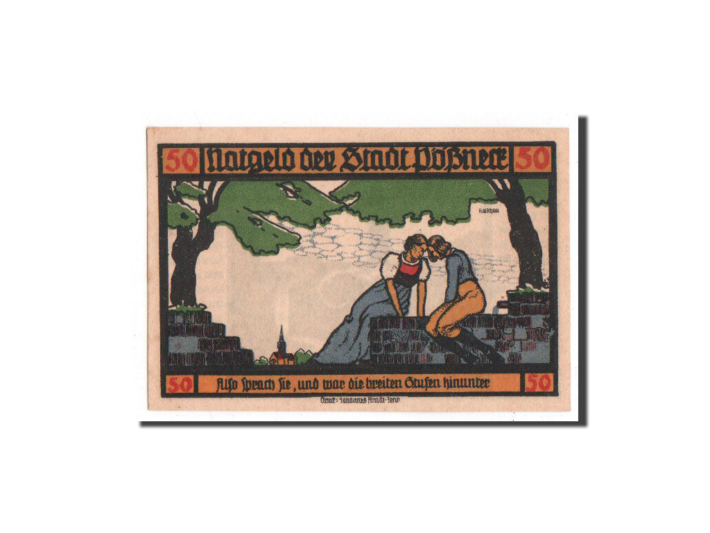 Biljet, Duitsland, Possneck, 50 Pfennig, personnage 2, 1921, 1921-07-31, NIEUW
