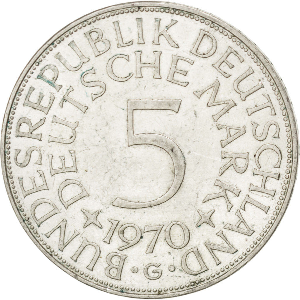 Moneta, GERMANIA - REPUBBLICA FEDERALE, 5 Mark, 1970, Karlsruhe, SPL-, Argento