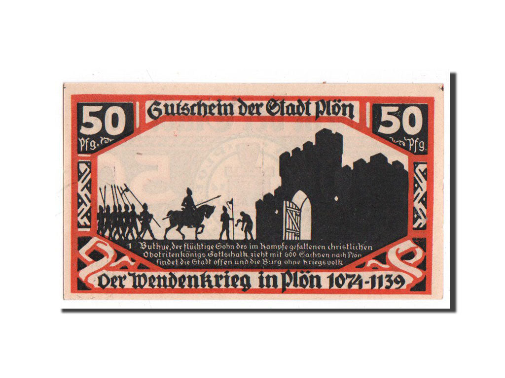 Banknote, Germany, Plön, 50 Pfennig, soldat, 1921, Undated, UNC(65-70)