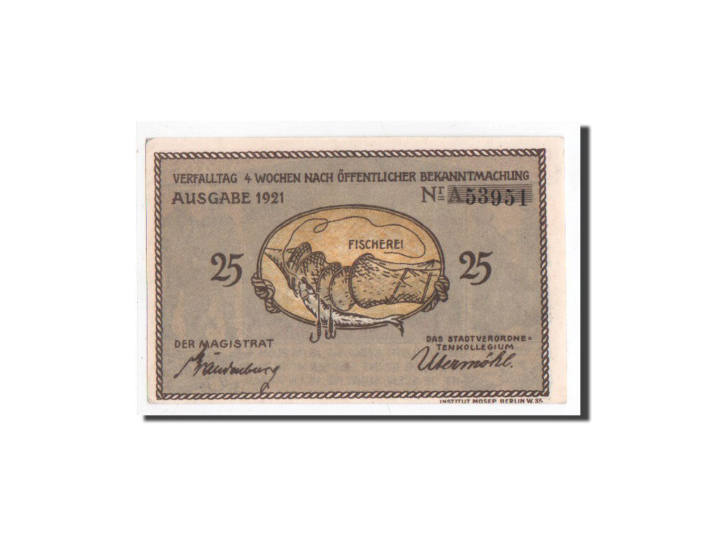 Banknote, Germany, Plön, 25 Pfennig, paysage, 1921, Undated, UNC(65-70)