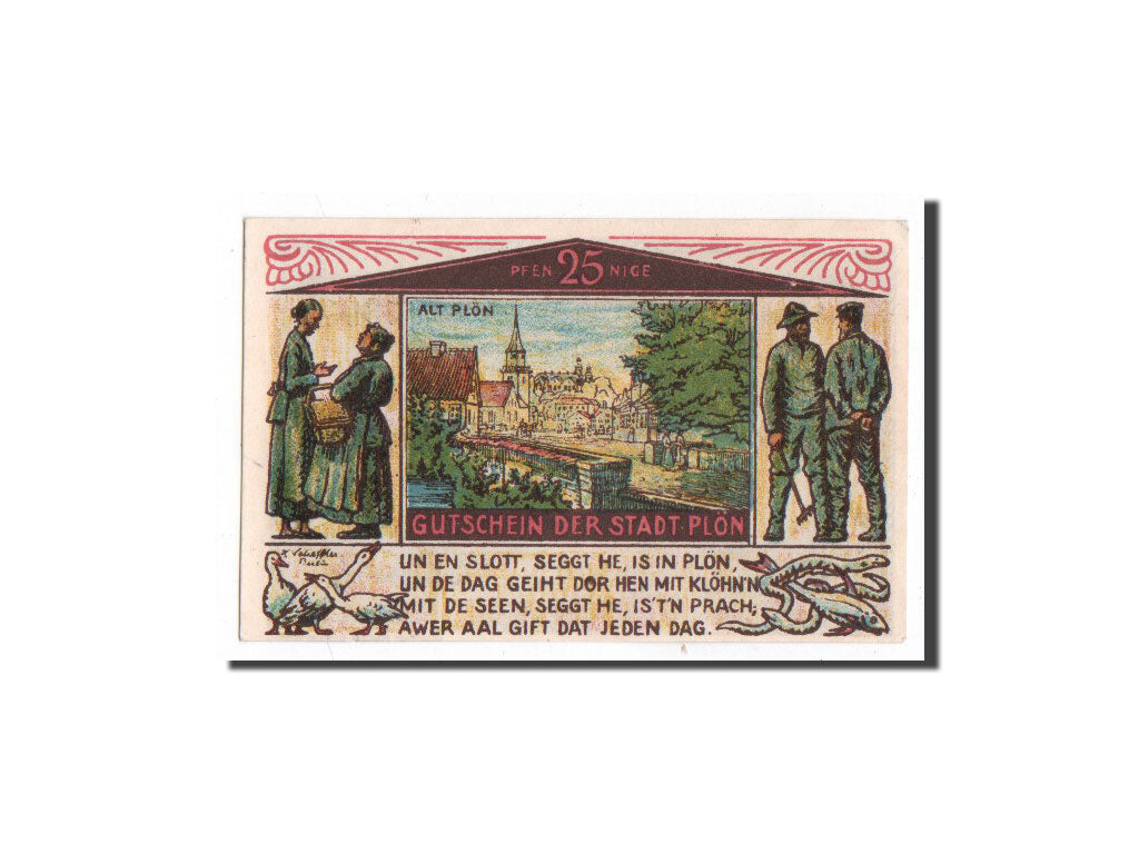 Banknote, Germany, Plön, 25 Pfennig, paysage, 1921, Undated, UNC(65-70)
