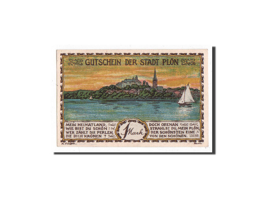 Banknote, Germany, Plön, 1 Mark, paysage, 1921, Undated, UNC(65-70)