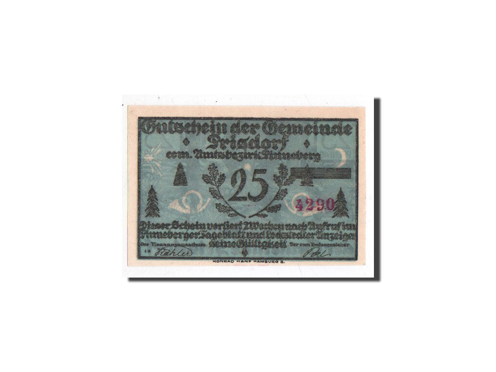 Banknote, Germany, Prisdorf, 25 Pfennig, paysage 1, O.D, Undated, UNC(65-70)