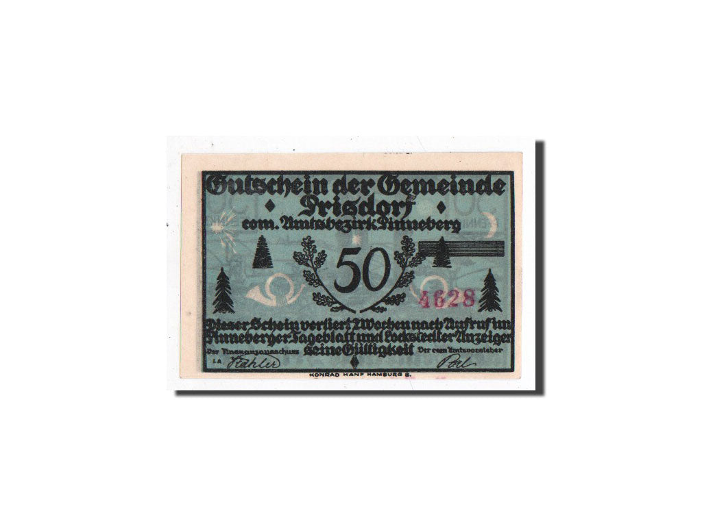 Banknote, Germany, Prisdorf, 50 Pfennig, paysage, O.D, Undated, UNC(65-70)