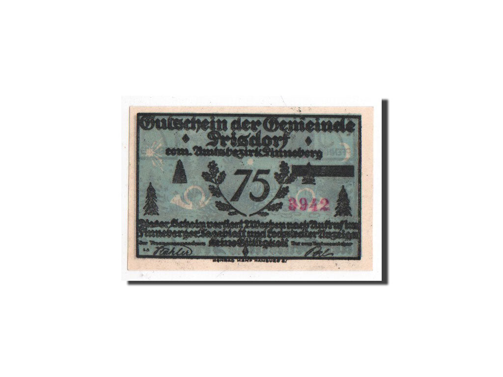 Banknote, Germany, Prisdorf, 75 Pfennig, paysage, O.D, Undated, UNC(65-70)