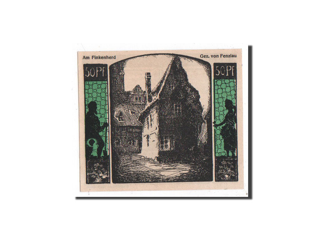 Banknote, Germany, Quedlinburg Stadt, 50 Pfennig, Maison, 1922, 1922-04-22