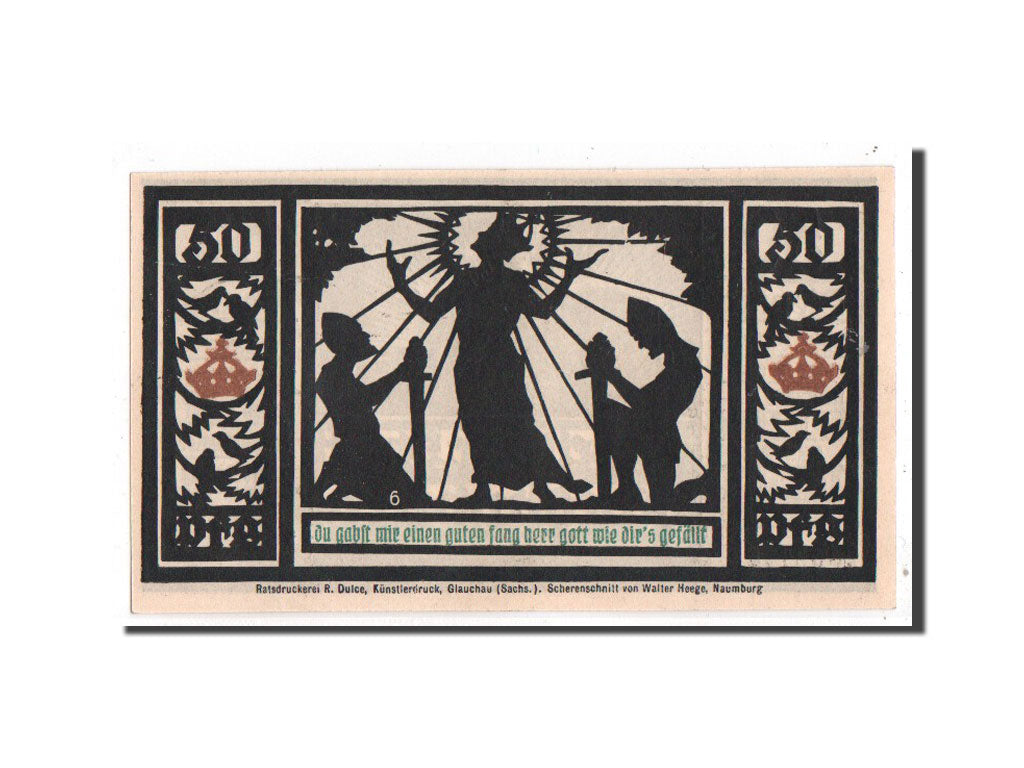 Banknote, Germany, Quedlinburg Stadt, 50 Pfennig, chevalier, 1921, Undated
