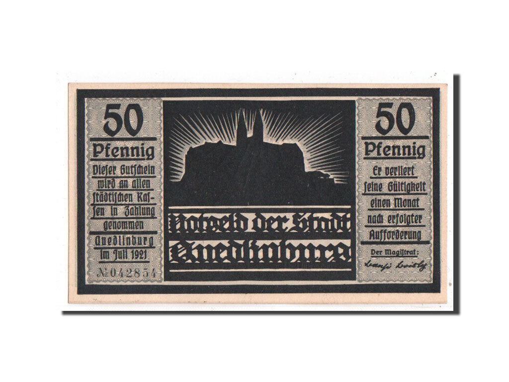 Banknote, Germany, Quedlinburg Stadt, 50 Pfennig, personnage 3, 1921, Undated