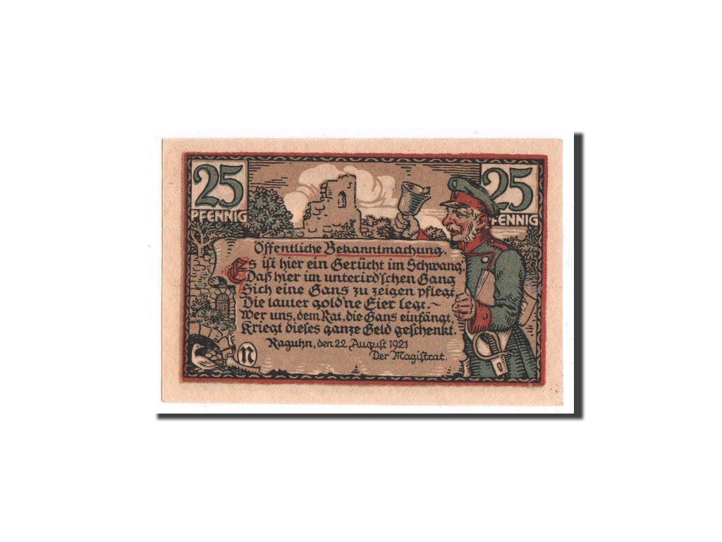 Banknote, Germany, Raguhn, 25 Pfennig, personnage, 1921, Undated, UNC(65-70)