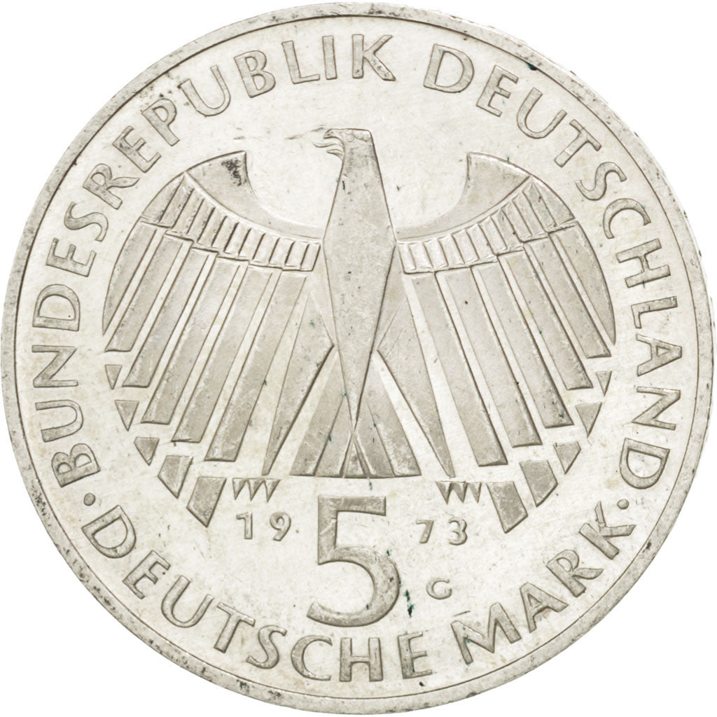 Munten, Federale Duitse Republiek, 5 Mark, 1973, Karlsruhe, Germany, PR, Zilver