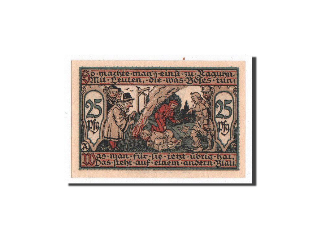 Billet, Allemagne, Raguhn, 25 Pfennig, personnage 2, 1921, Undated, NEUF