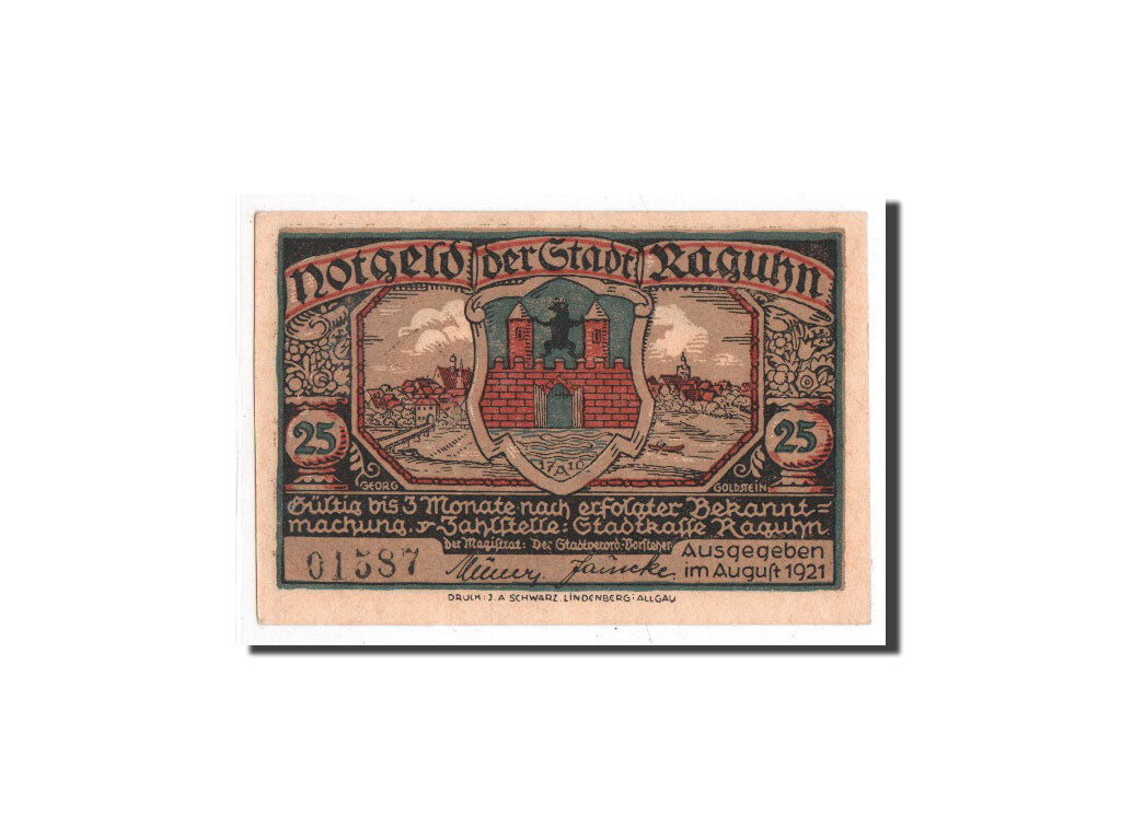 Banknote, Germany, Raguhn, 25 Pfennig, Usine, 1921, Undated, UNC(65-70)