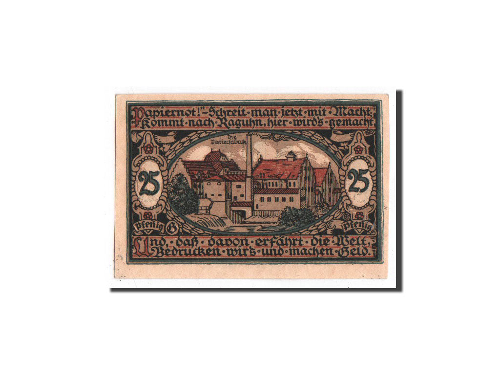 Banknote, Germany, Raguhn, 25 Pfennig, Usine, 1921, Undated, UNC(65-70)