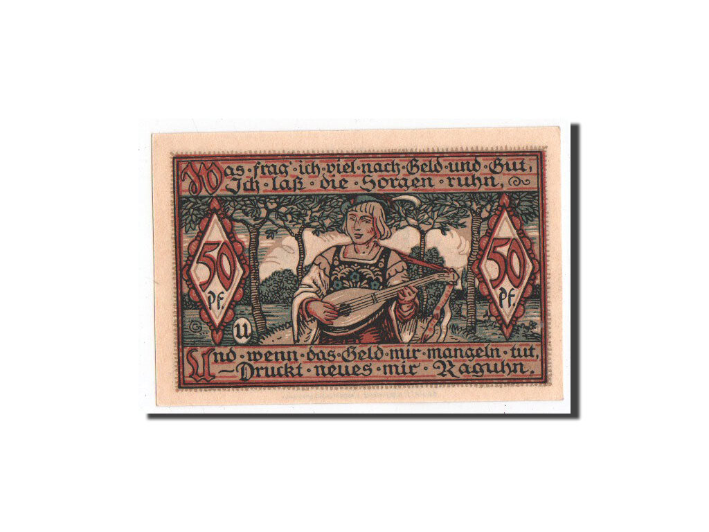Banknote, Germany, Raguhn, 50 Pfennig, personnage, 1921, Undated, UNC(65-70)