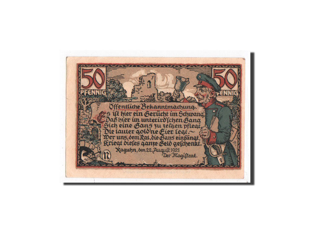 Billet, Allemagne, Raguhn, 50 Pfennig, ruine, 1921, Undated, NEUF, Mehl:1094.1