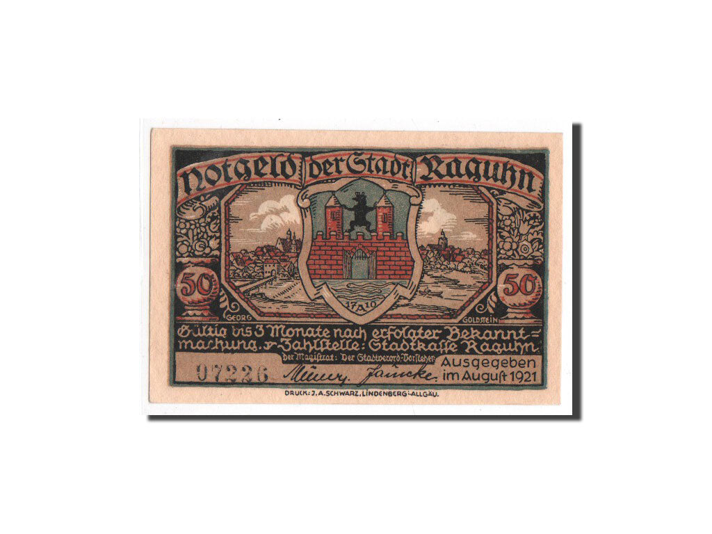 Billete, Alemania, Raguhn, 50 Pfennig, Maison, 1921, Undated, UNC, Mehl:1094.1