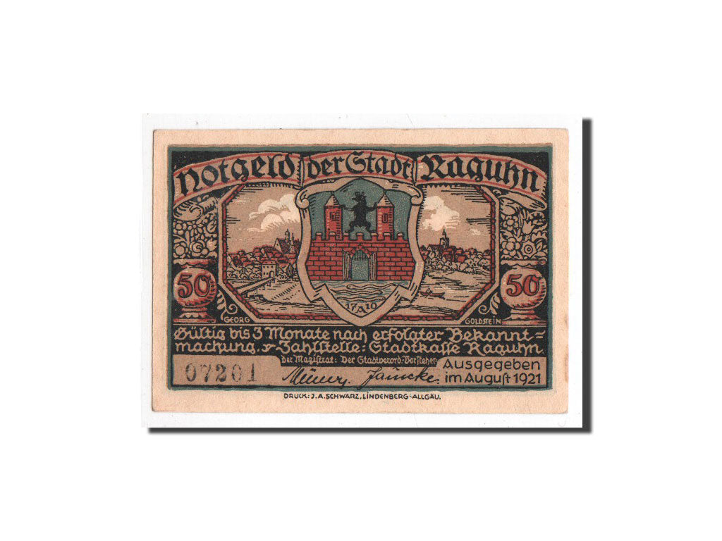 Banknote, Germany, Raguhn, 50 Pfennig, Usine, 1921, Undated, UNC(65-70)
