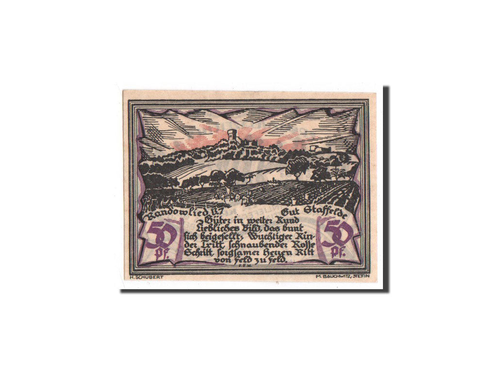 Banknote, Germany, Randow, 50 Pfennig, paysage, 1921, 1921-09-01, UNC(65-70)