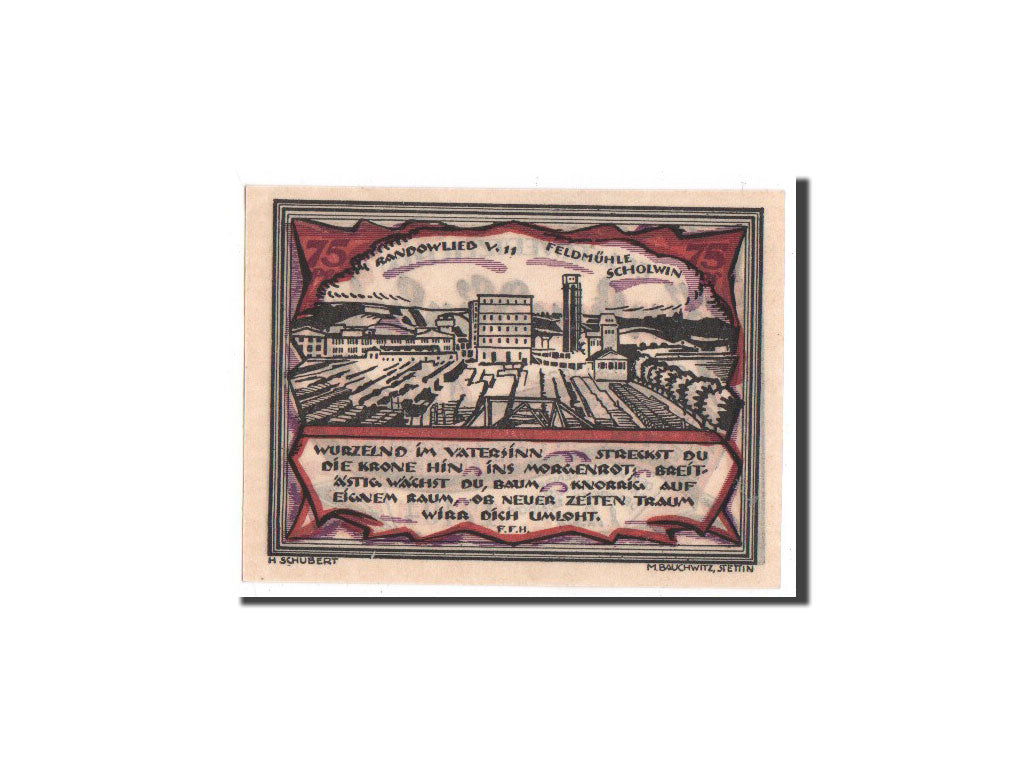 Billet, Allemagne, Randow, 75 Pfennig, paysage, 1921, 1921-09-01, NEUF