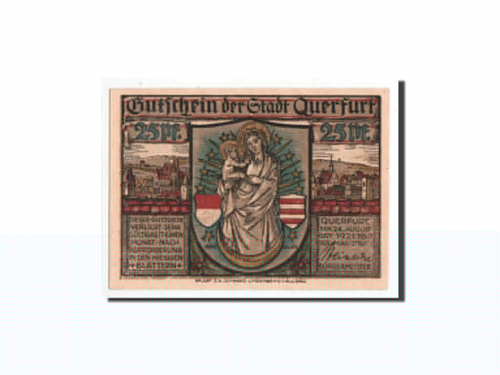 Billet, Allemagne, Querfurt, 25 Pfennig, Eglise, 1921, 1921-08-24, NEUF