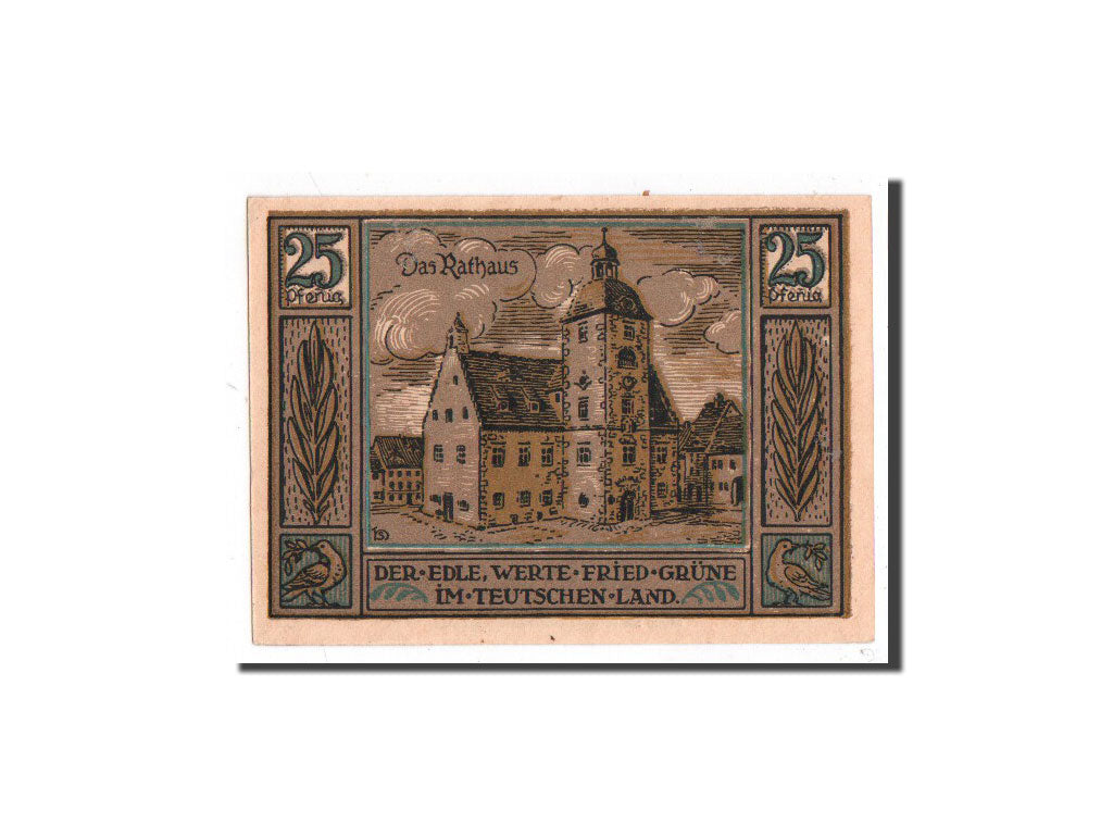 Billet, Allemagne, Querfurt, 25 Pfennig, Eglise, 1921, 1921-08-24, NEUF
