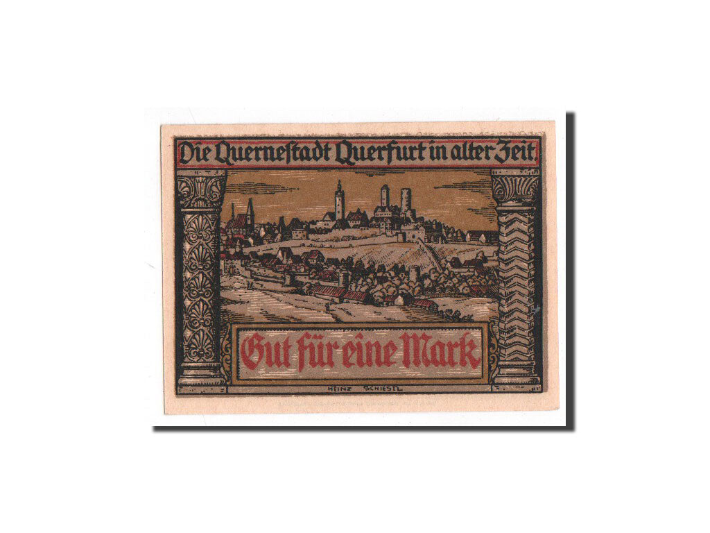 Billet, Allemagne, Querfurt, 1 Mark, paysage, 1921, 1921-08-24, NEUF