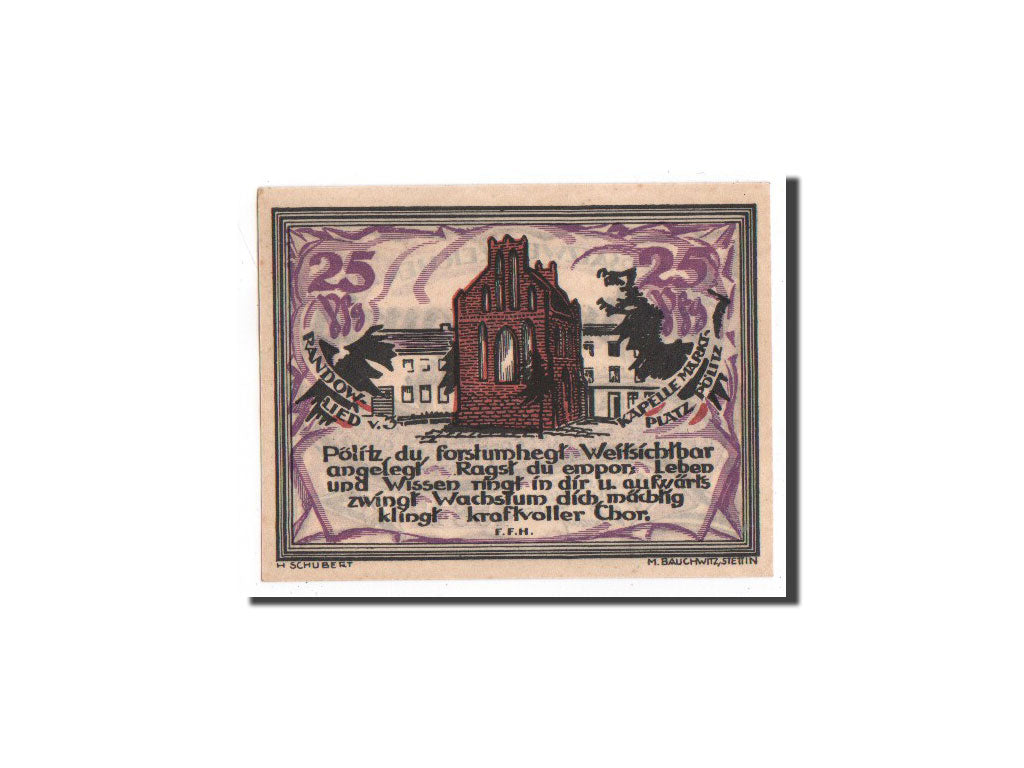 Banknote, Germany, Randow, 25 Pfennig, eglise 2, 1921, 1921-09-01, UNC(65-70)