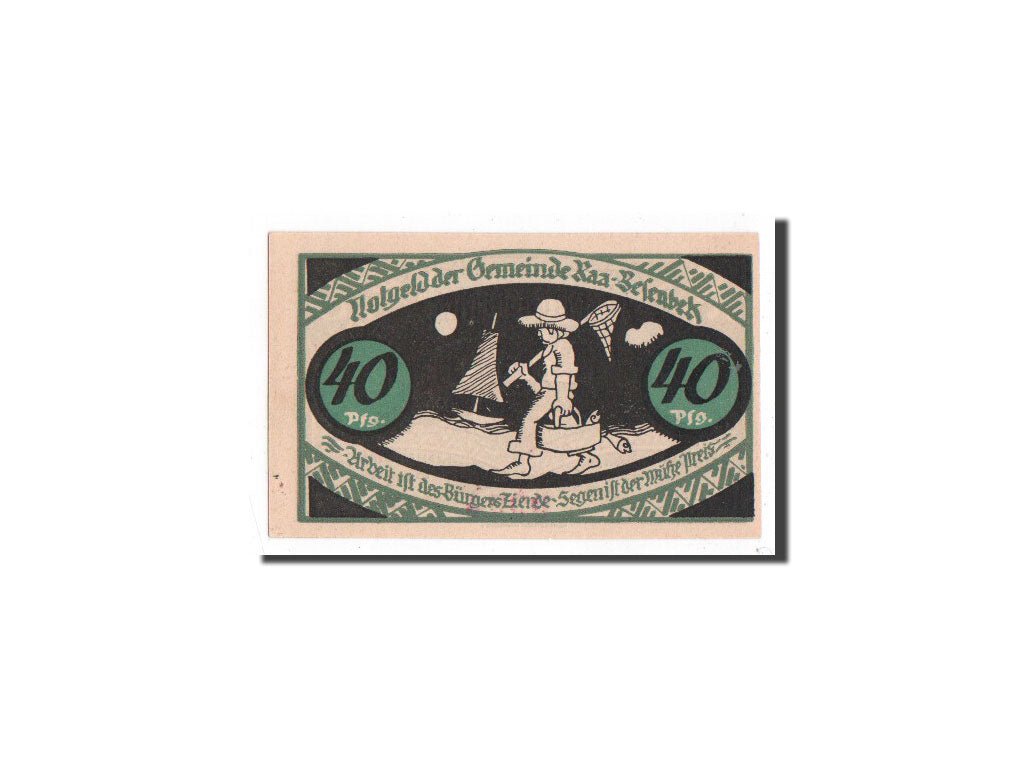 Billet, Allemagne, Raa - Besenbeck, 40 Pfennig, pêcheur, O.D, Undated, NEUF
