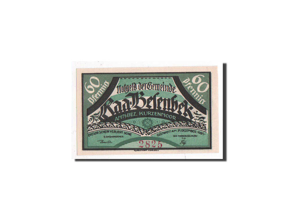 Banknote, Germany, Raa - Besenbeck, 60 Pfennig, agriculteur, O.D, Undated