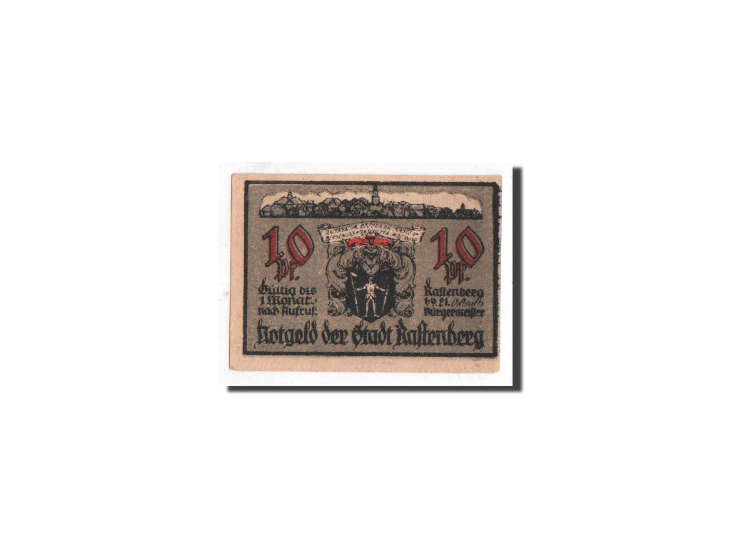 Biljet, Duitsland, Rastenberg, 10 Pfennig, porte, 1921, 1921-09-01, NIEUW