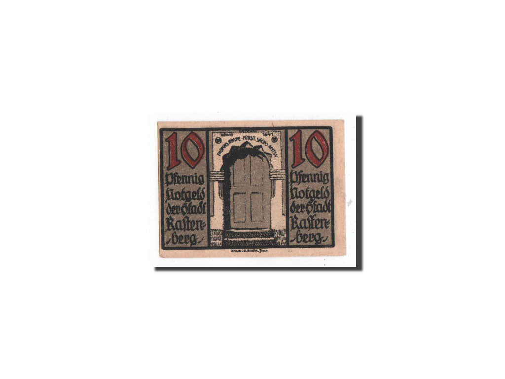 Biljet, Duitsland, Rastenberg, 10 Pfennig, porte, 1921, 1921-09-01, NIEUW