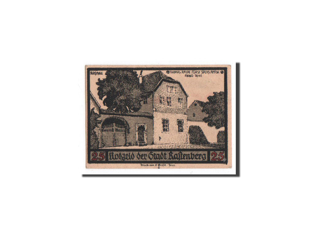 Banknote, Germany, Rastenberg, 25 Pfennig, Maison, 1921, 1921-09-01, UNC(65-70)