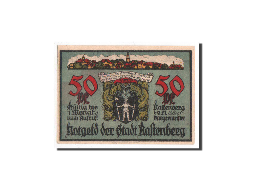 Banknote, Germany, Rastenberg, 50 Pfennig, ferme, 1921, 1921-09-01, UNC(65-70)