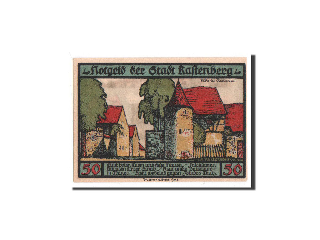 Banknote, Germany, Rastenberg, 50 Pfennig, ferme, 1921, 1921-09-01, UNC(65-70)