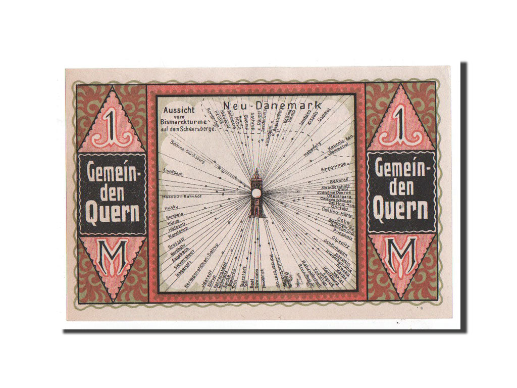 Banknote, Germany, Quern, 1 Mark, Monument, O.D, Undated, UNC(65-70)