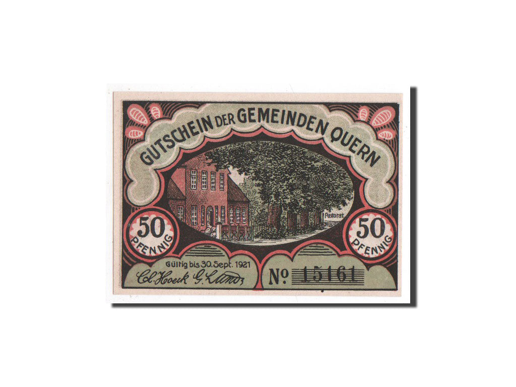 Banknote, Germany, Quern, 50 Pfennig, monument 1, O.D, Undated, UNC(65-70)