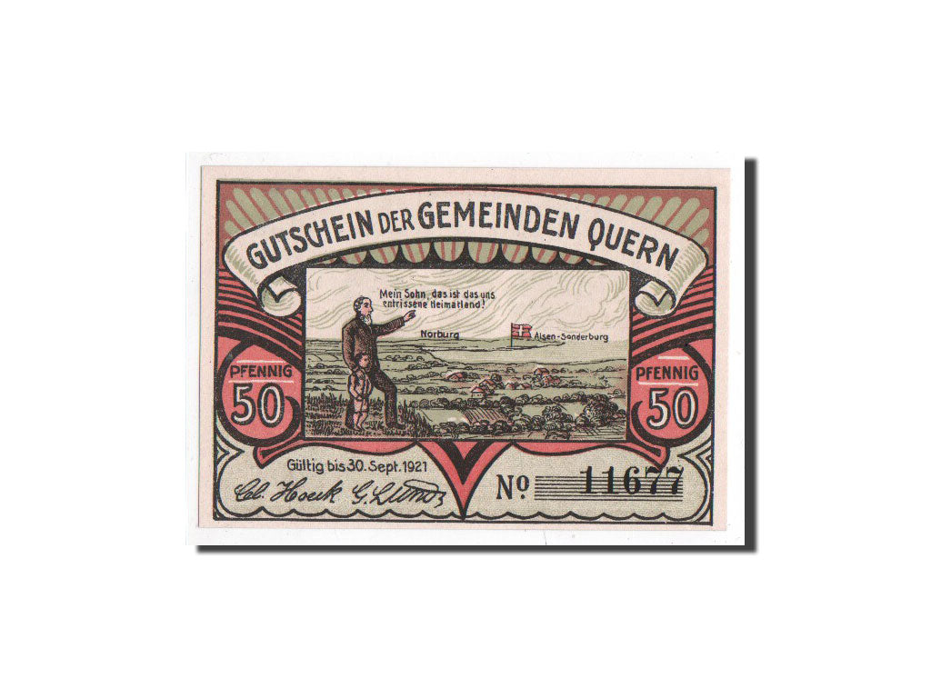 Banknote, Germany, Quern, 50 Pfennig, monument 2, O.D, Undated, UNC(65-70)