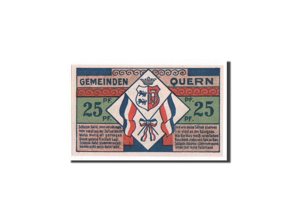Geldschein, Deutschland, Quern, 25 Pfennig, drapeau, O.D, Undated, UNZ