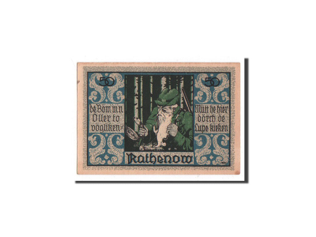 Geldschein, Deutschland, Rathenow, 50 Pfennig, chasseur 1, O.D, Undated, UNZ