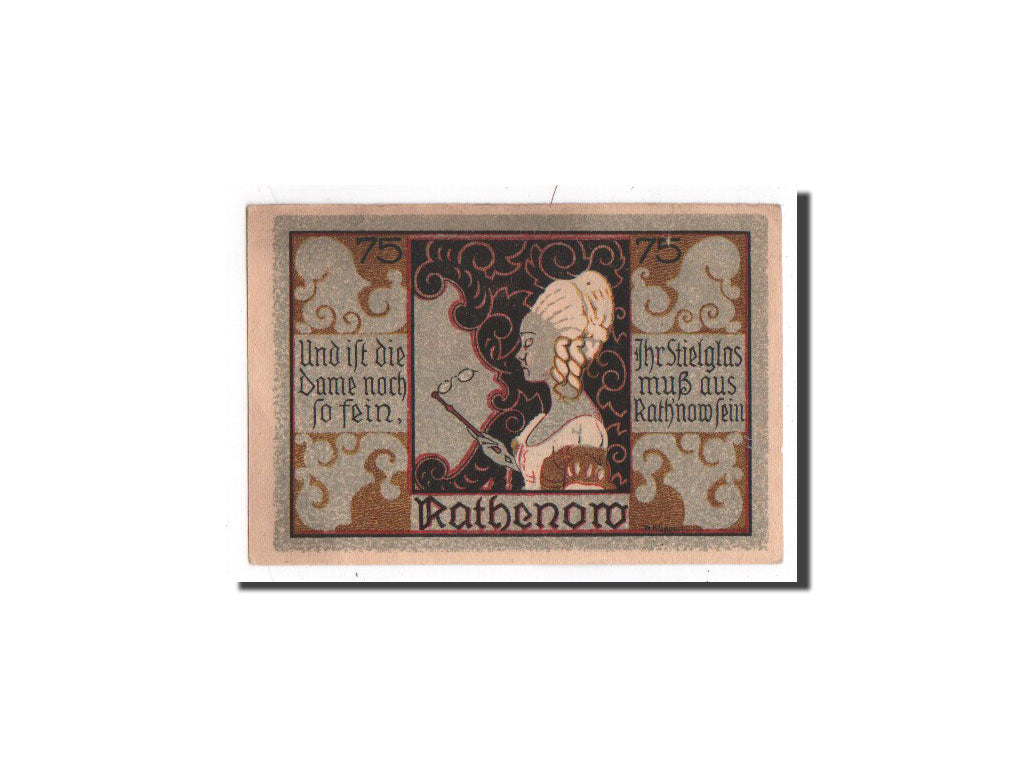 Geldschein, Deutschland, Rathenow, 75 Pfennig, personnage, O.D, Undated, UNZ