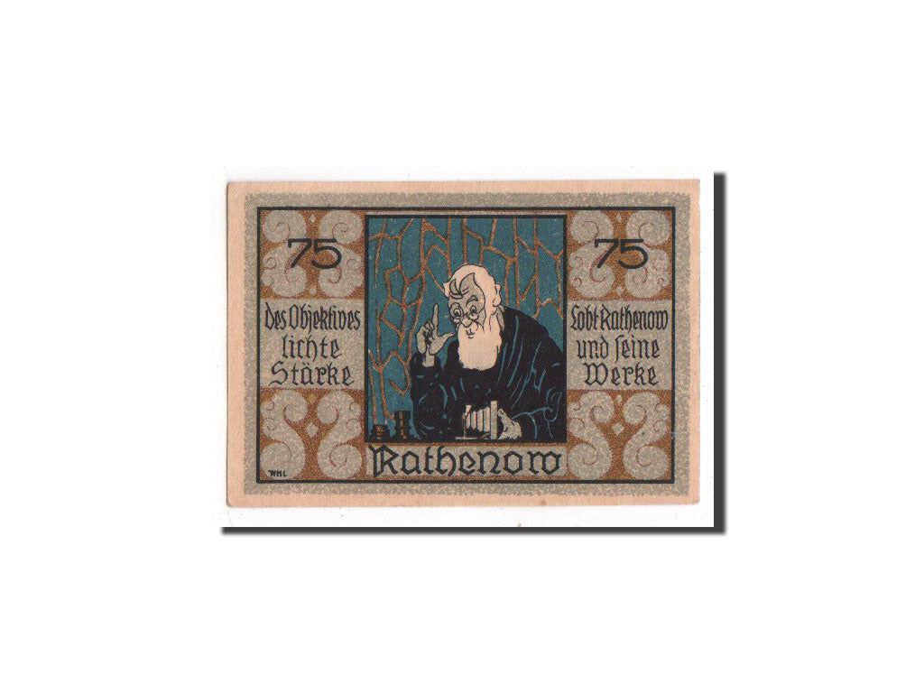 Banknot, Niemcy, Rathenow, 75 Pfennig, personnage 1, O.D, Undated, UNC(65-70)