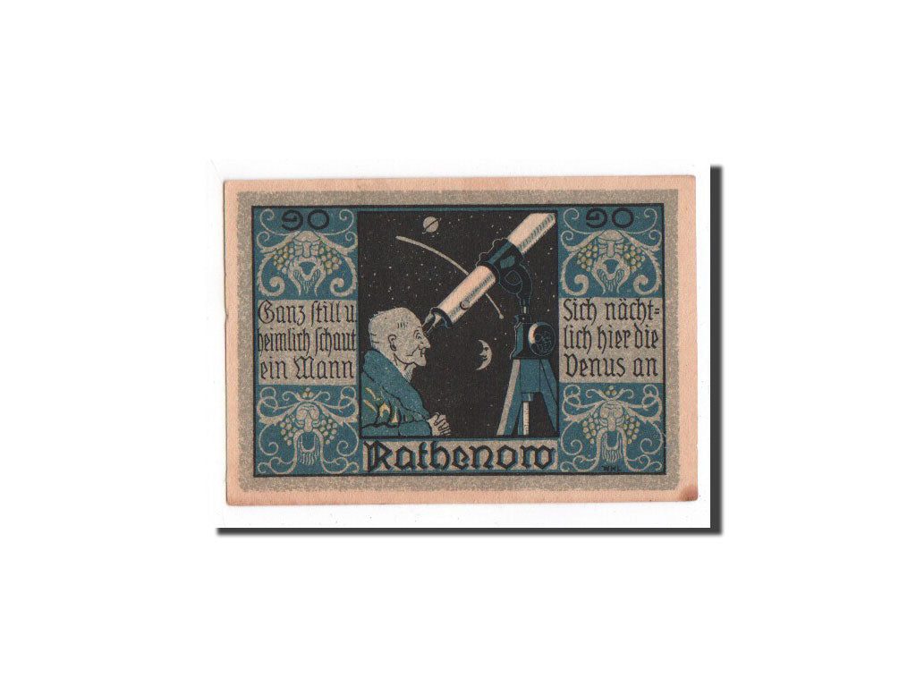 Geldschein, Deutschland, Rathenow, 90 Pfennig, personnage, O.D, Undated, UNZ