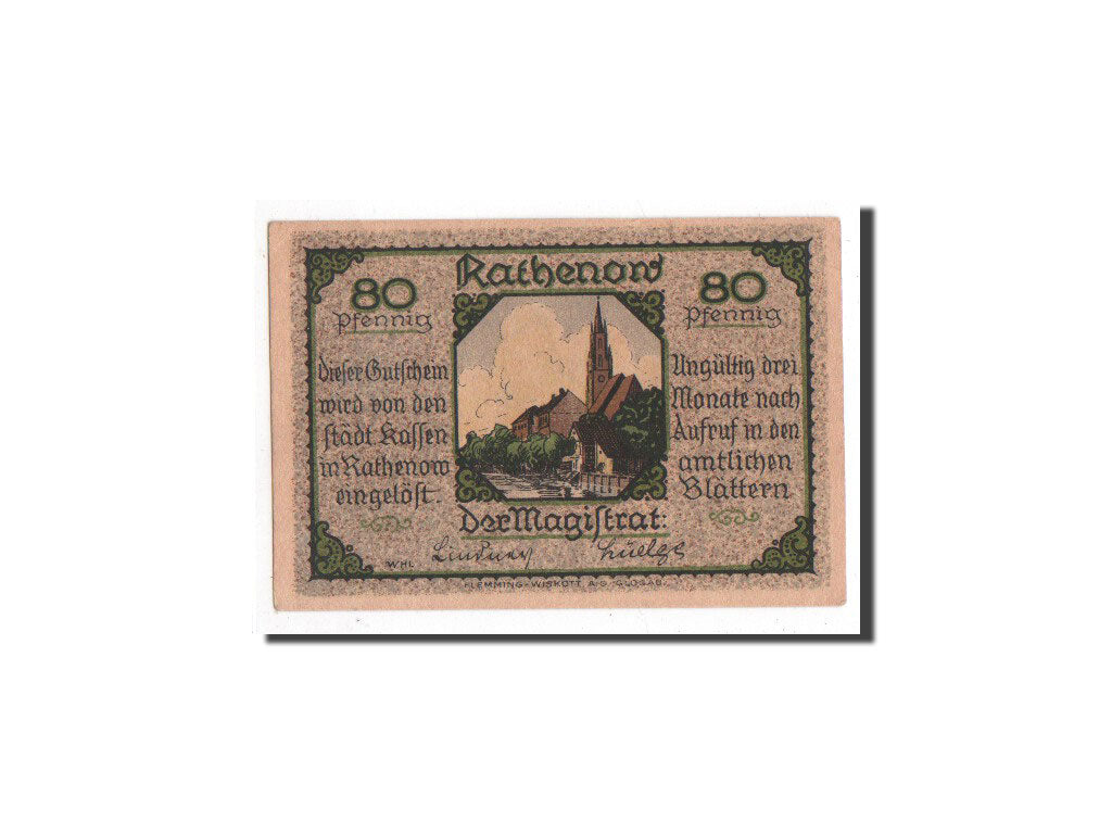 Geldschein, Deutschland, Rathenow, 80 Pfennig, cavalier, O.D, Undated, UNZ