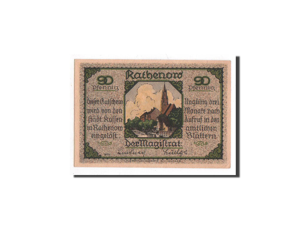Geldschein, Deutschland, Rathenow, 90 Pfennig, cavalier, O.D, Undated, UNZ