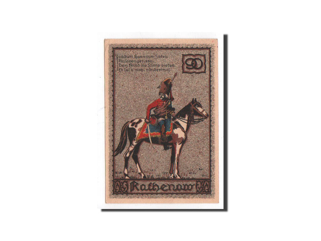 Geldschein, Deutschland, Rathenow, 90 Pfennig, cavalier, O.D, Undated, UNZ