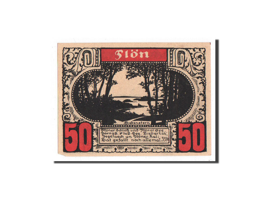 Banknot, Niemcy, Plön, 50 Pfennig, paysage, O.D, Undated, UNC(65-70)